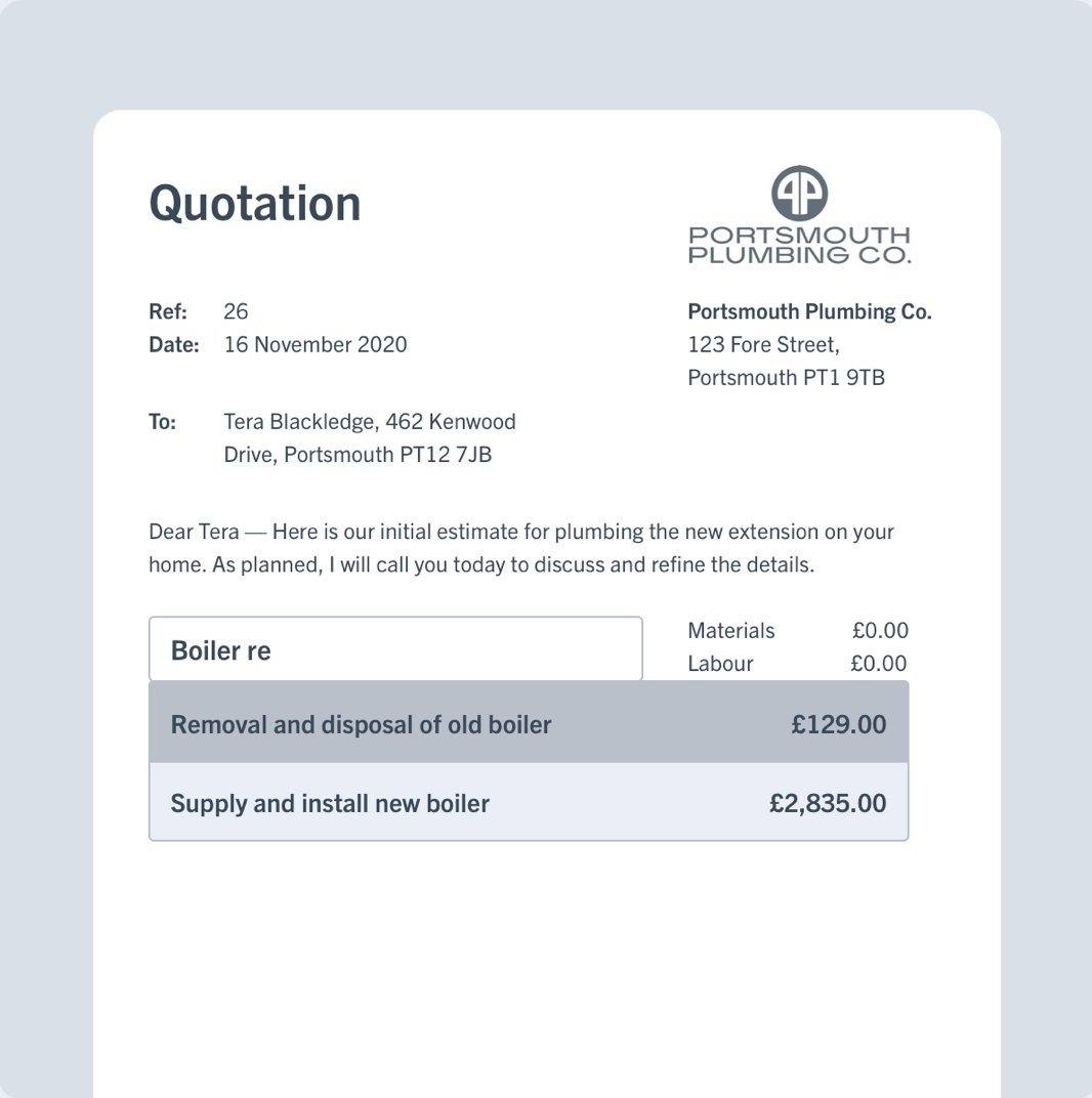 Super-quick quote templates by YourTradebase